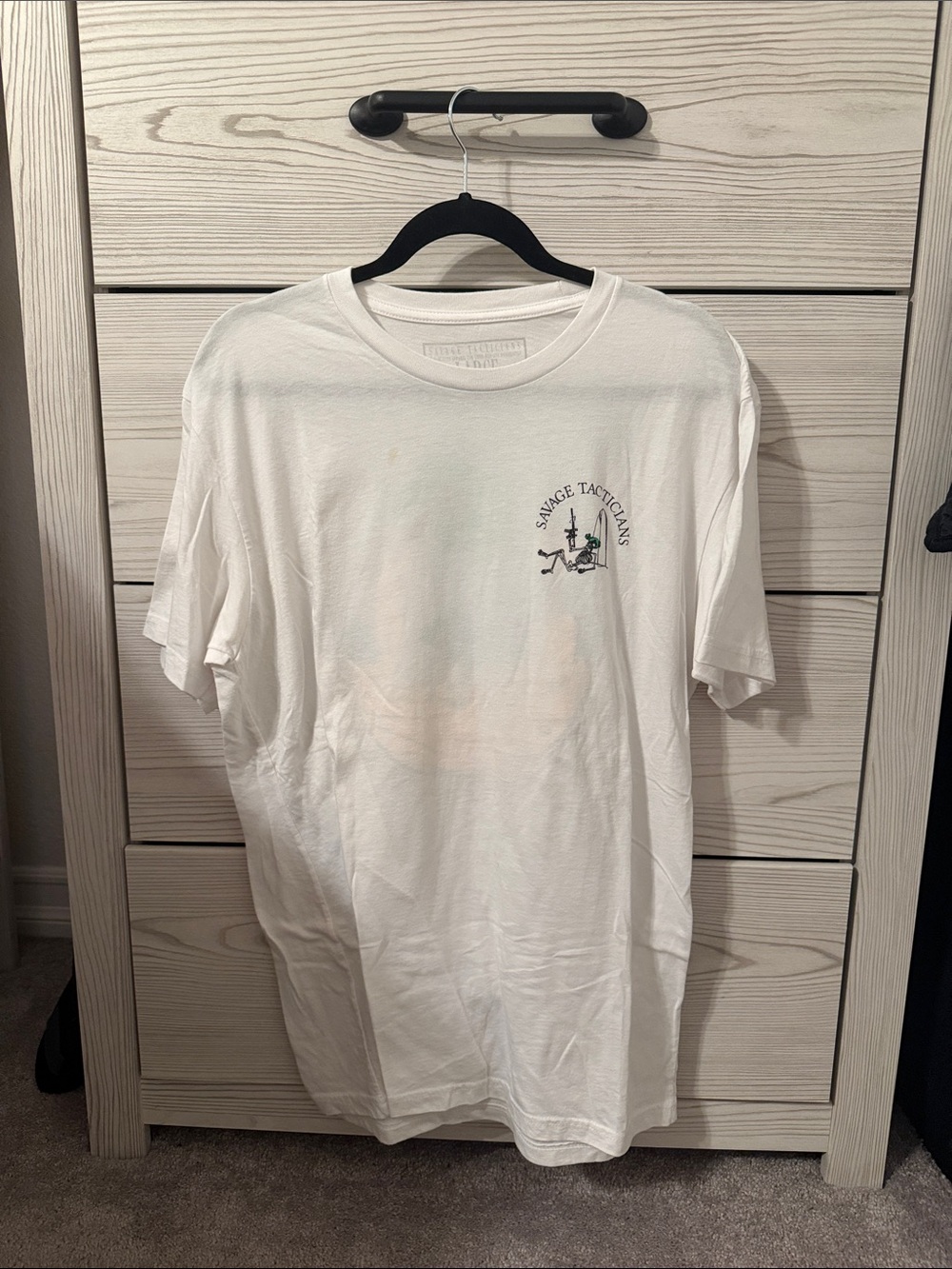 Savage Tacticians White Logo Short Sleeve Tee - Men